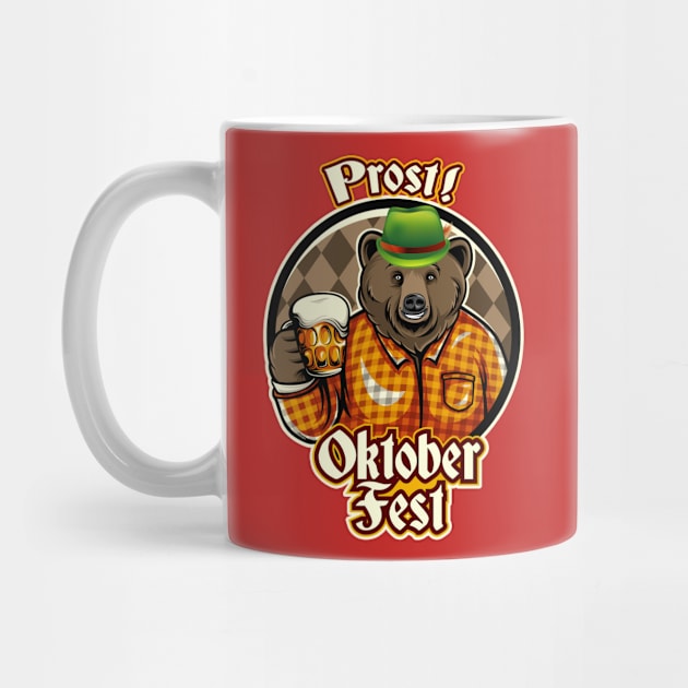 Prost! Oktoberfest Bear Shirt Beer Gift T Shirt Tee by creative